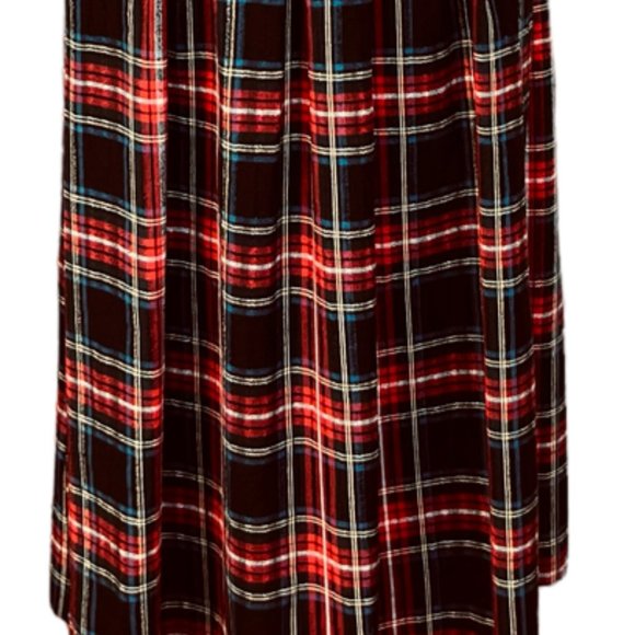 Vintage Red Tartan Plaid Midi Skirt Size 9/10 - Picture 7 of 11